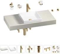 Комплект мебели для ванной комнаты Wellsee Genuine Tree с раковиной 201015278