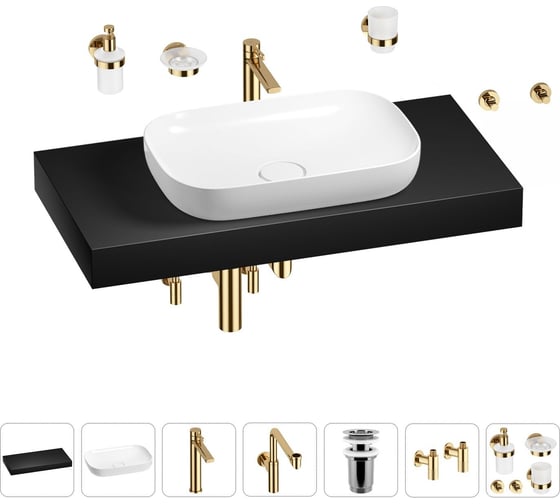 Комплект мебели для ванной комнаты с раковиной Wellsee Genuine Tree 201014238 1