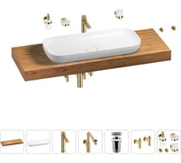 Комплект мебели для ванной комнаты с раковиной Wellsee Genuine Tree 201014658