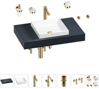 Комплект мебели для ванной комнаты Wellsee Genuine Tree с раковиной 201015178