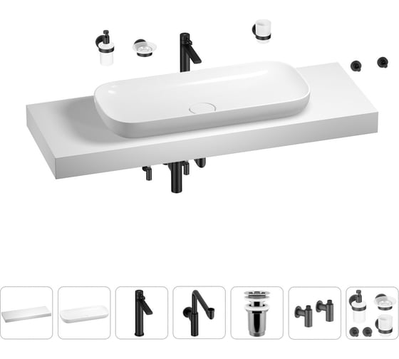 Комплект мебели для ванной комнаты Wellsee Genuine Tree с раковиной 201014697
