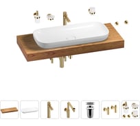 Комплект мебели для ванной комнаты Wellsee Genuine Tree с раковиной 201014538