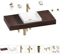 Комплект мебели для ванной комнаты Wellsee Genuine Tree с раковиной 201015338