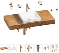 Комплект мебели для ванной комнаты Wellsee Genuine Tree с раковиной 201015319