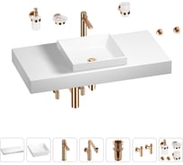 Комплект мебели для ванной комнаты Wellsee Genuine Tree с раковиной 201015359