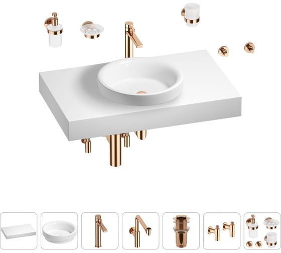 Комплект мебели для ванной комнаты Wellsee Genuine Tree с раковиной 201015719 1