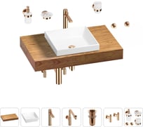 Комплект мебели для ванной комнаты Wellsee Genuine Tree с раковиной 201015199