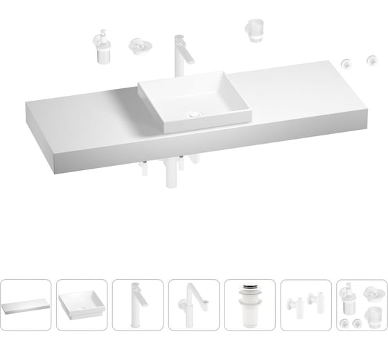 Комплект мебели для ванной комнаты Wellsee Genuine Tree с раковиной 201015600 1