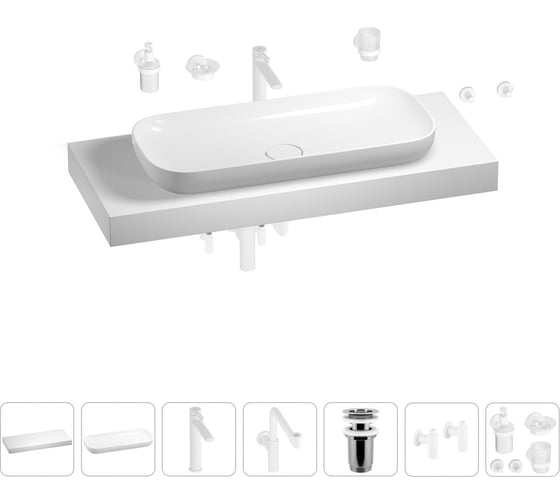 Комплект мебели для ванной комнаты Wellsee Genuine Tree с раковиной 201014580