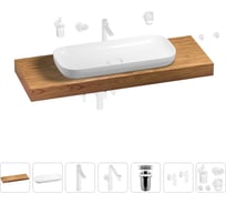 Комплект мебели для ванной комнаты с раковиной Wellsee Genuine Tree 201014660