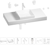 Комплект мебели для ванной комнаты Wellsee Genuine Tree с раковиной 201015360