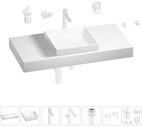 Комплект мебели для ванной комнаты Wellsee Genuine Tree с раковиной 201015360 1