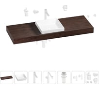 Комплект мебели для ванной комнаты Wellsee Genuine Tree с раковиной 201015580