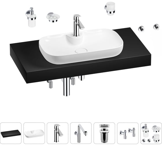 Комплект мебели для ванной комнаты с раковиной Wellsee Genuine Tree 201014841 1