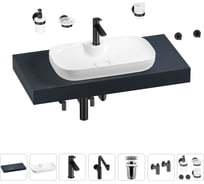 Комплект мебели для ванной комнаты с раковиной Wellsee Genuine Tree 201014982