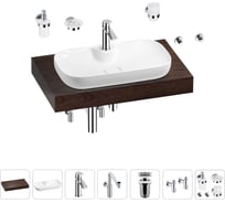 Комплект мебели для ванной комнаты с раковиной Wellsee Genuine Tree 201014761