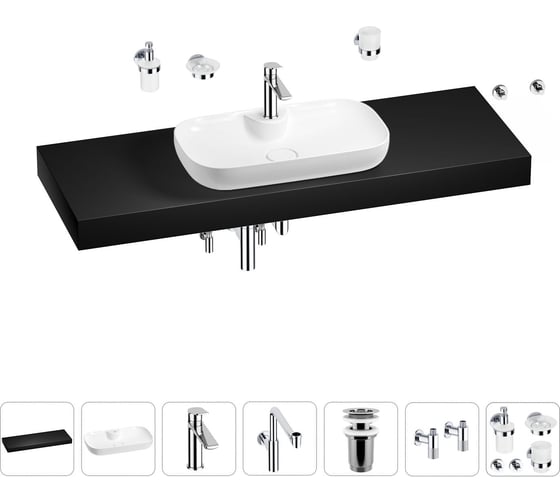 Комплект мебели для ванной комнаты Wellsee Genuine Tree с раковиной 201014961 1