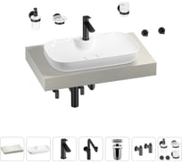 Комплект мебели для ванной комнаты с раковиной Wellsee Genuine Tree 201014732