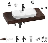 Комплект мебели для ванной комнаты с раковиной Wellsee Genuine Tree 201015002