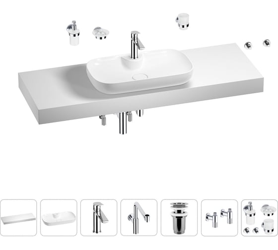 Комплект мебели для ванной комнаты Wellsee Genuine Tree с раковиной 201014951