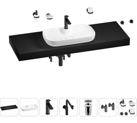 Комплект мебели для ванной комнаты Wellsee Genuine Tree с раковиной 201014962 1