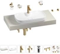 Комплект мебели для ванной комнаты с раковиной Wellsee Genuine Tree 201014793