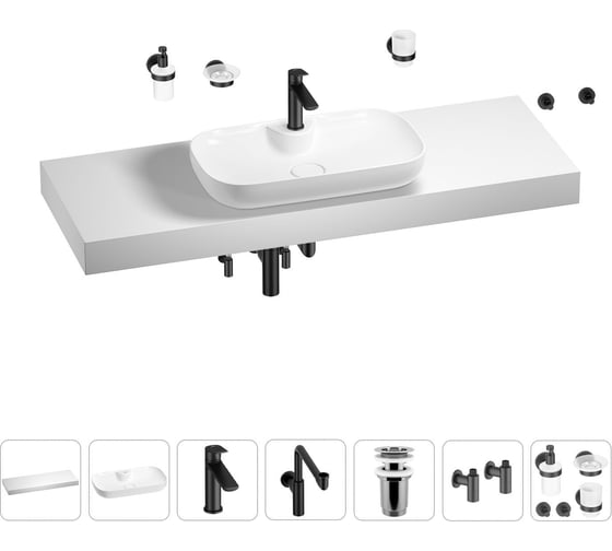 Комплект мебели для ванной комнаты Wellsee Genuine Tree с раковиной 201014952 1