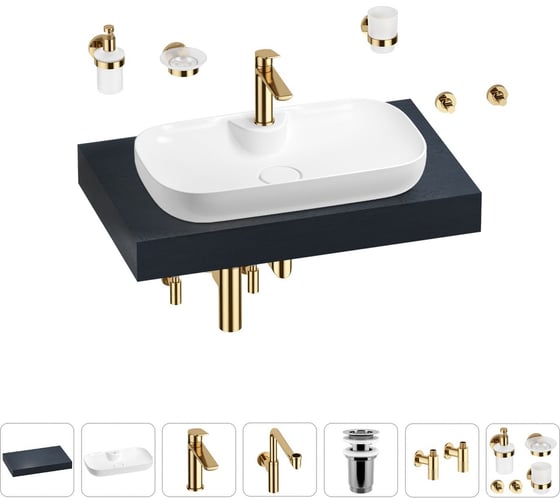 Комплект мебели для ванной комнаты Wellsee Genuine Tree с раковиной 201014743 1