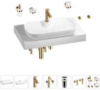 Комплект мебели для ванной комнаты Wellsee Genuine Tree с раковиной 201014773