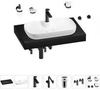 Комплект мебели для ванной комнаты с раковиной Wellsee Genuine Tree 201014782