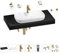 Комплект мебели для ванной комнаты с раковиной Wellsee Genuine Tree 201014843