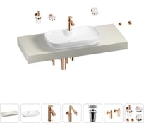 Комплект мебели для ванной комнаты с раковиной Wellsee Genuine Tree 201015034