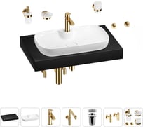 Комплект мебели для ванной комнаты с раковиной Wellsee Genuine Tree 201014783