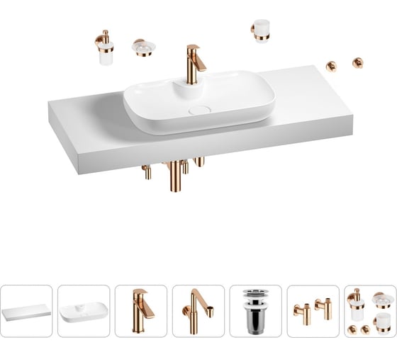 Комплект мебели для ванной комнаты Wellsee Genuine Tree с раковиной 201014894 1