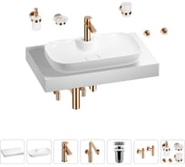 Комплект мебели для ванной комнаты Wellsee Genuine Tree с раковиной 201014774