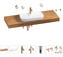 Комплект мебели для ванной комнаты с раковиной Wellsee Genuine Tree 201014934
