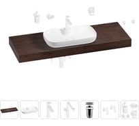 Комплект мебели для ванной комнаты с раковиной Wellsee Genuine Tree 201015125