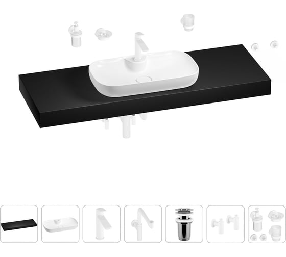 Комплект мебели для ванной комнаты Wellsee Genuine Tree с раковиной 201014965 1