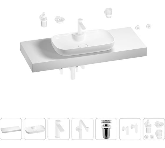 Комплект мебели для ванной комнаты Wellsee Genuine Tree с раковиной 201014895 1