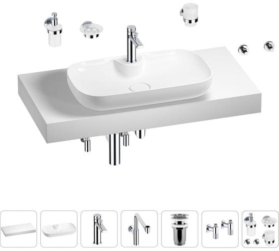 Комплект мебели для ванной комнаты с раковиной Wellsee Genuine Tree 201014836 1