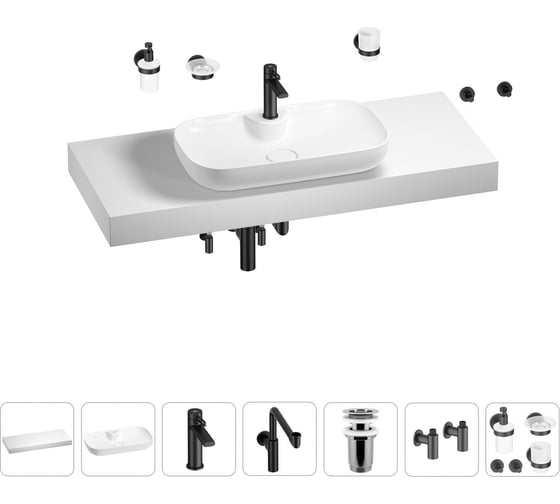 Комплект мебели для ванной комнаты Wellsee Genuine Tree с раковиной 201014897 1