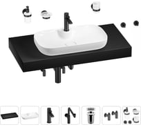 Комплект мебели для ванной комнаты с раковиной Wellsee Genuine Tree 201015027