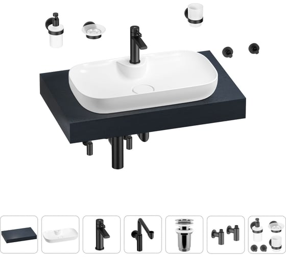 Комплект мебели для ванной комнаты Wellsee Genuine Tree с раковиной 201014747 1