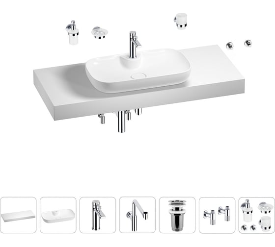 Комплект мебели для ванной комнаты Wellsee Genuine Tree с раковиной 201014896 1