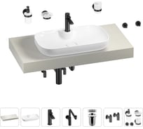 Комплект мебели для ванной комнаты с раковиной Wellsee Genuine Tree 201014977