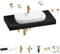 Комплект мебели для ванной комнаты с раковиной Wellsee Genuine Tree 201015028