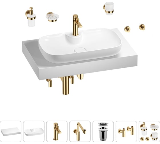 Комплект мебели для ванной комнаты Wellsee Genuine Tree с раковиной 201014778 1