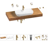 Комплект мебели для ванной комнаты Wellsee Genuine Tree с раковиной 201014878