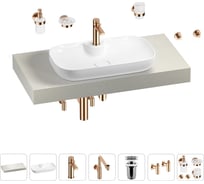 Комплект мебели для ванной комнаты с раковиной Wellsee Genuine Tree 201014799