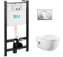 Унитаз+сиденье микролифт+инсталляция Roca ПЭК MERIDIAN RIMLESS NEW 00072862